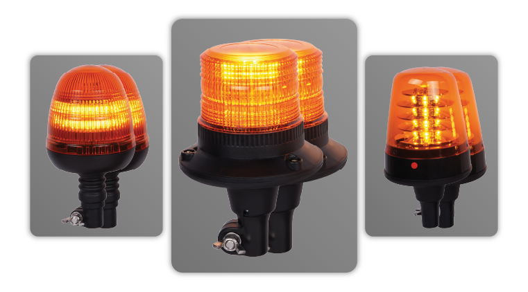 Image of three LED beacon sets lit up