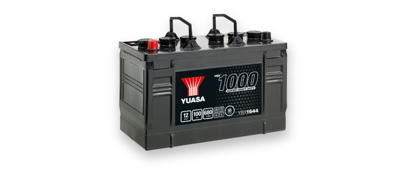 An image of a Yuasa YBX1643 12V 100Ah 680A Super Heavy Duty battery.